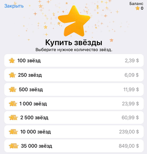 Как подарить Telegram-звезды